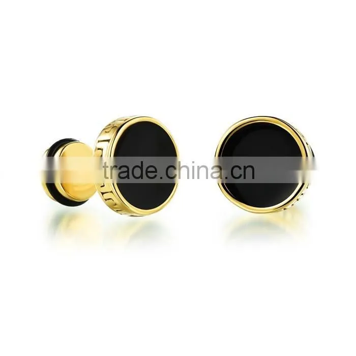 stainless steel man fashion design round shaped earrings
