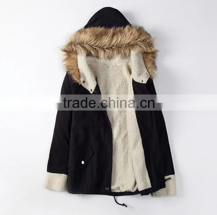 New Ladies Women's Winter Warm Casual Parka Fur Jacket Hooded lady jacket