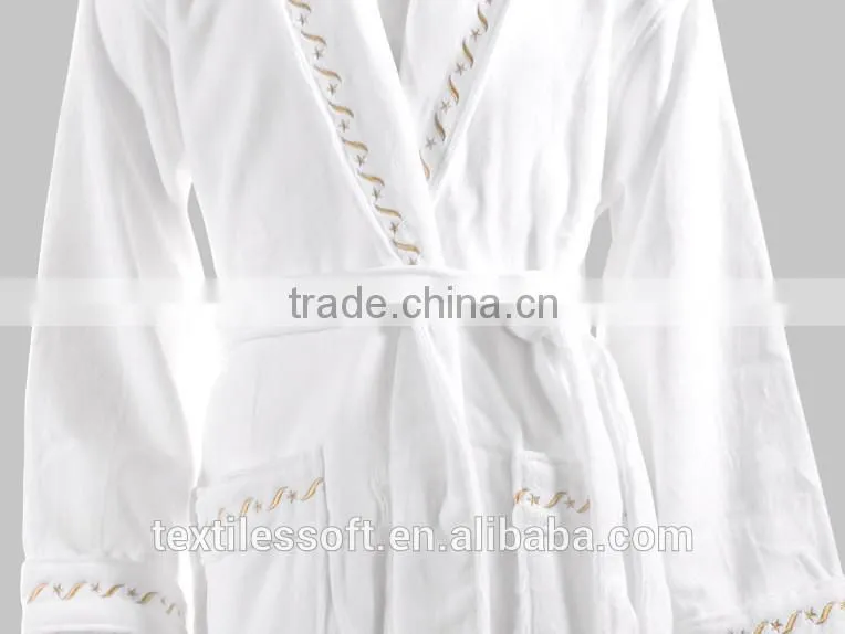 hot sale 100 cotton cheap embroidery satin bathrobe