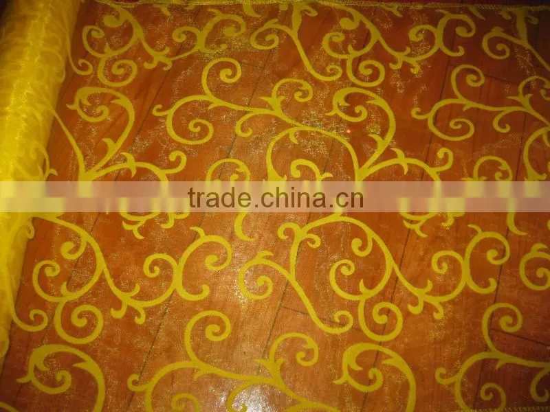 Flocking Organza Fabric for Holiday Decorations and Curtains
