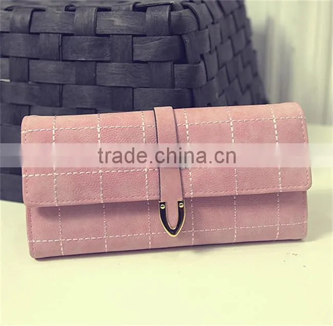 2016 new European and American retro matte folded wallet purse
