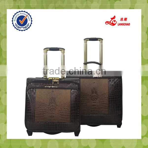 crocodile material 2pcs one set boarding luggage