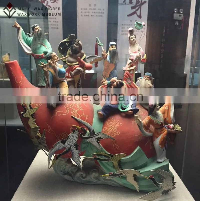 folk art sculpture of wax museum eight immortals
