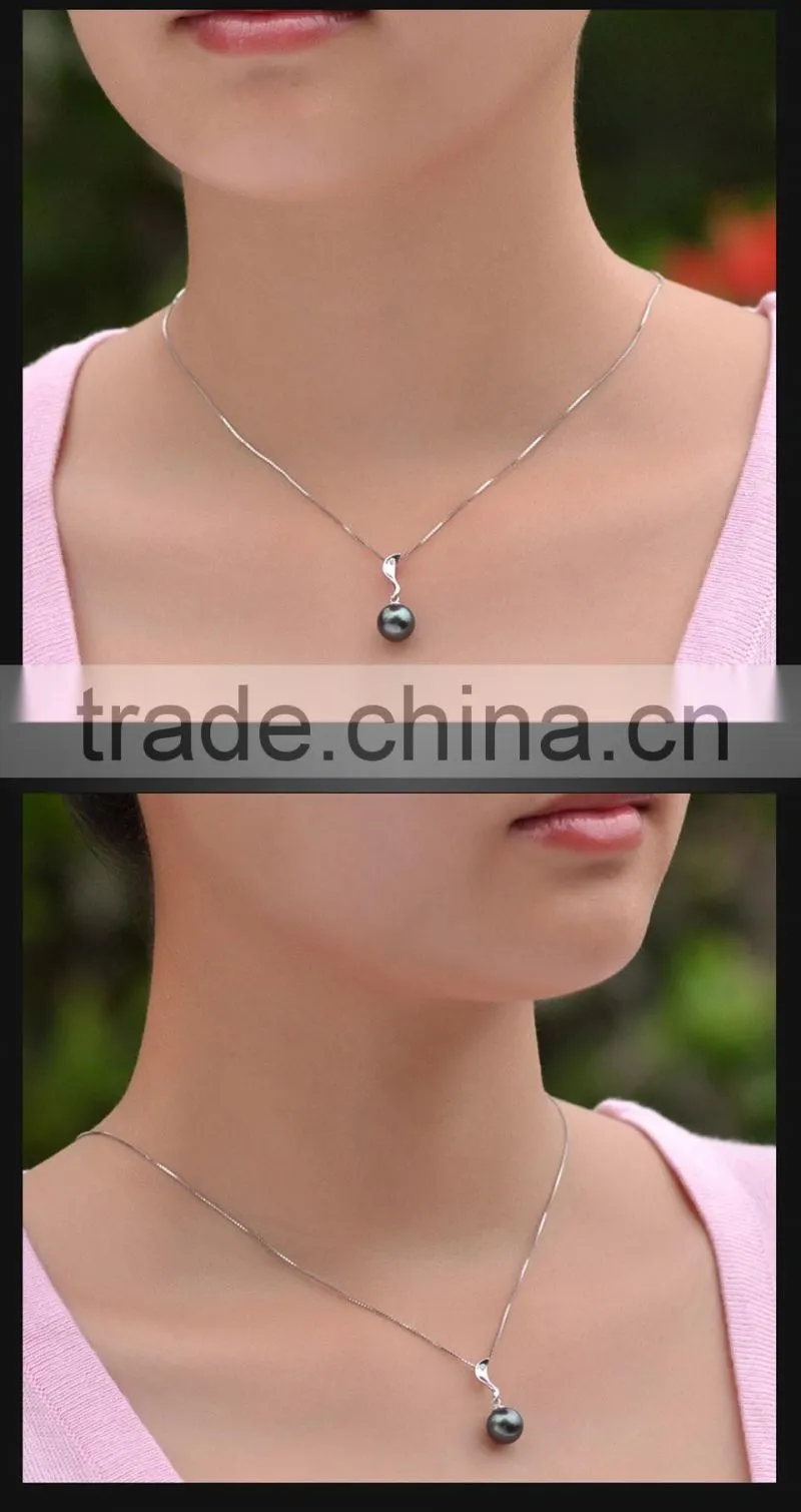cheap jewelry 9--10mm black tahitian pearl necklace pendant for sales