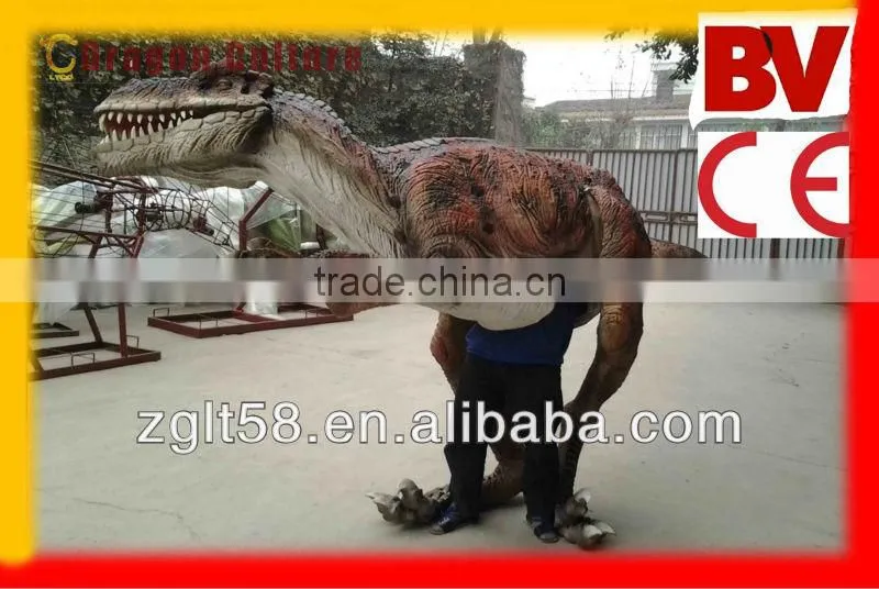 hide legs walking with dinosaur costume