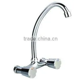 double handle mural kitchen mixer
