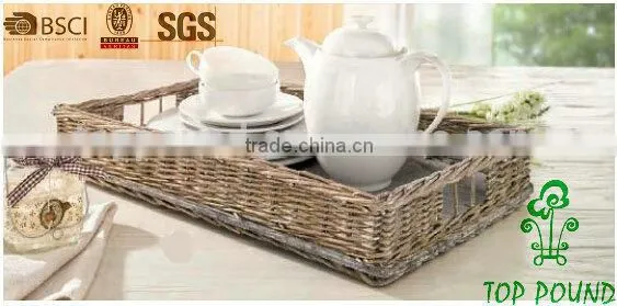 willow and wood tray
