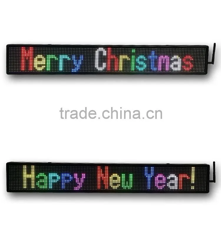 P6-16x128RGB supply 5V/12V double line programmble full color led sign with wireless SMS and computer software USB control