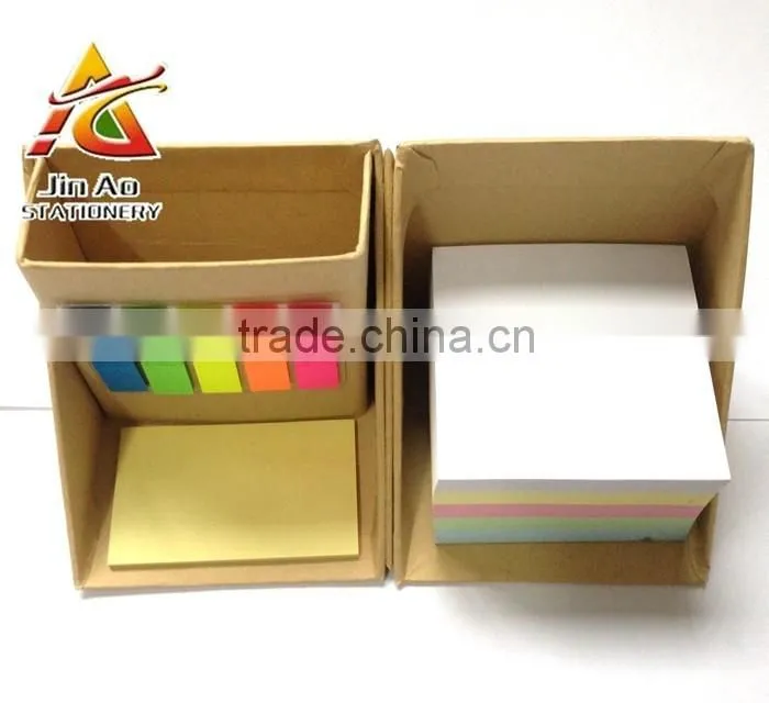 recycled cube with sticky notes