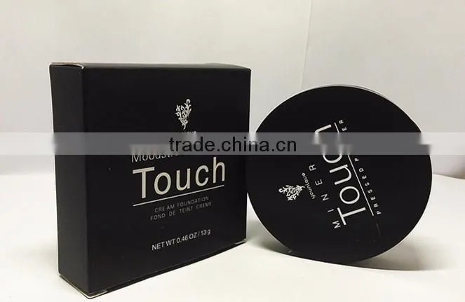 2015 Best Selling Wet Mineral Touch Foundation Natural Face Powder Waterproof Makeup Face Pressd Powder with Mirror