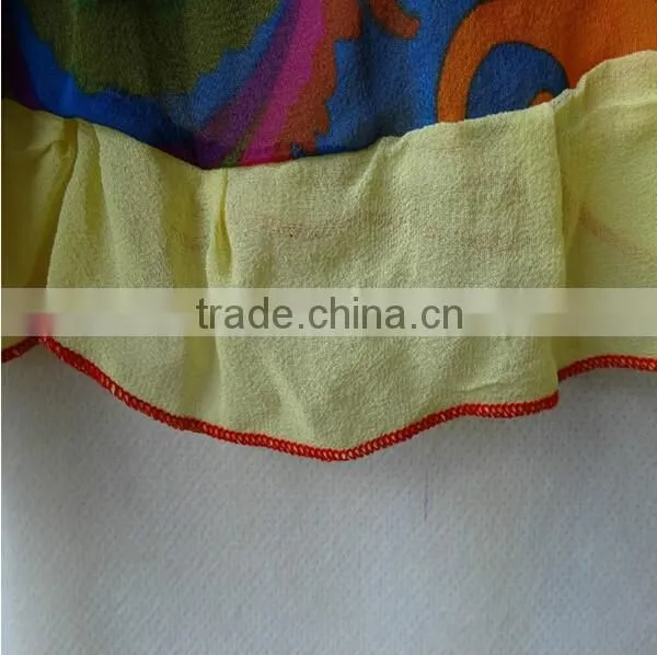 2015 newest style fashion 100% pure minion silk dress for children