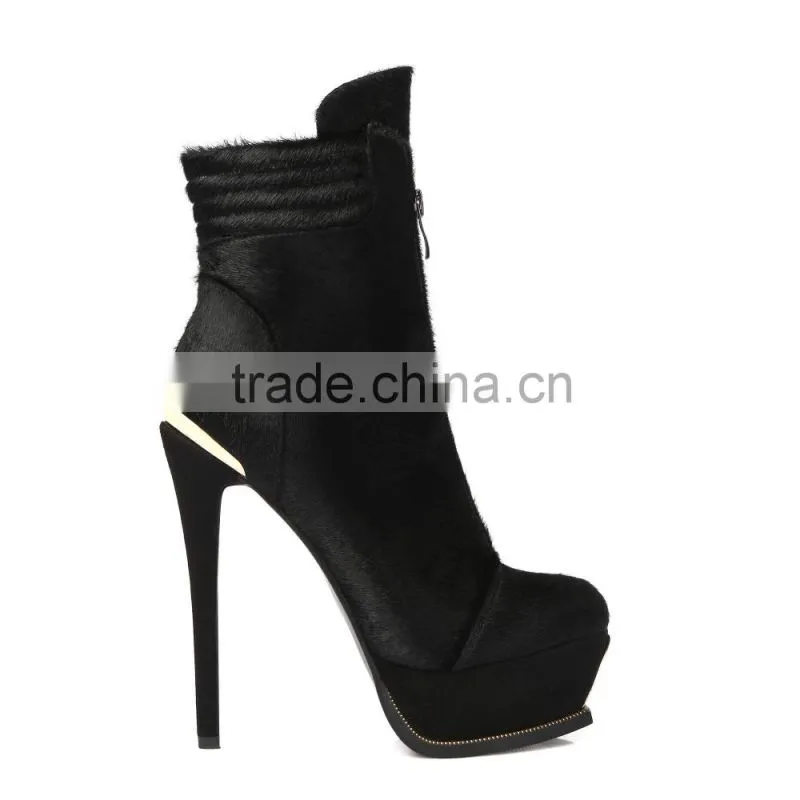 OLZ34 lightweight high heel size 5-12 waterproof ladies high heel ankle boots for women