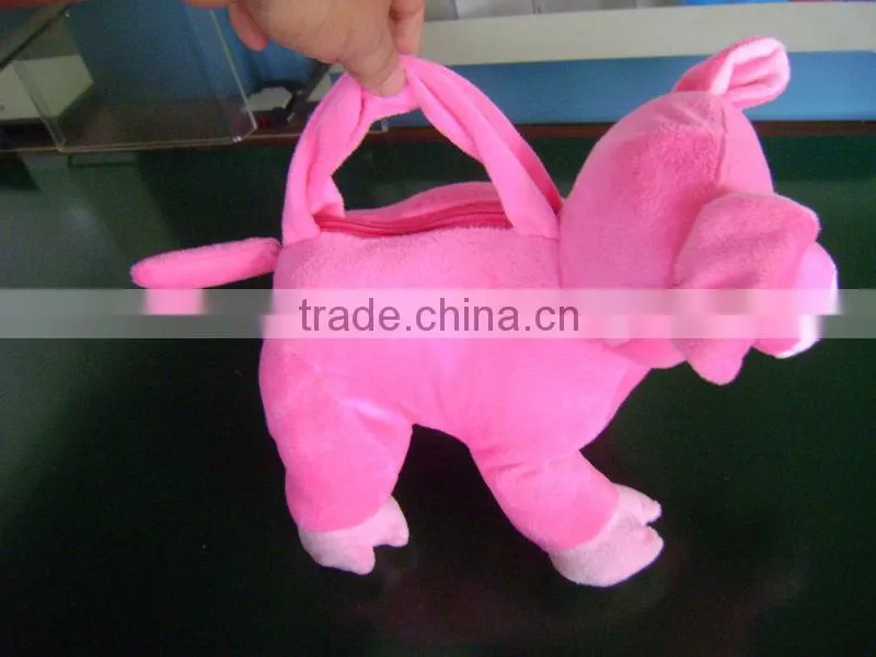 Soft Plush Animal Design Handbag Cute pig Animal Design Children Plush Animal Handbag