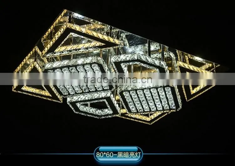 Square Stainless Steel Crystal Ceiling Light SMD5730 220V Crystal Ceiling Decoration Light