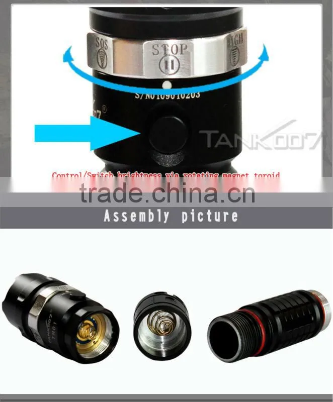 Tank007 police led rechargeable flashlight TR01