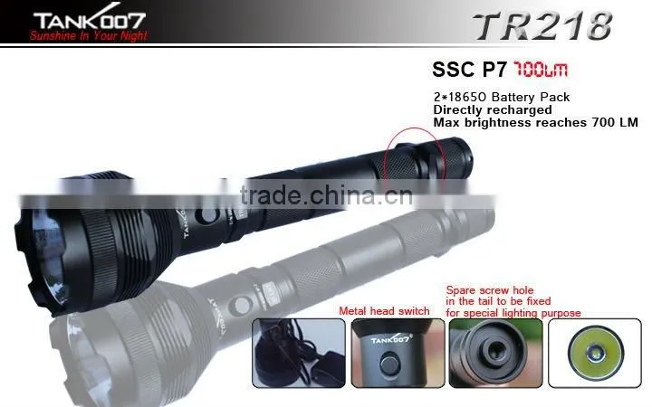 Tank007 TR218 Police LED Flashlight power light led torch military torch lamp