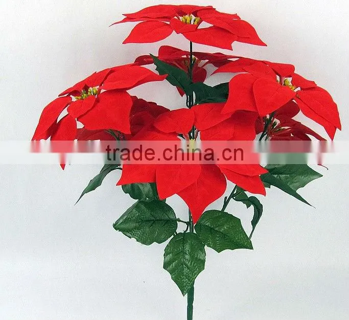 christmas flower for decoration emulation 7 branch red flower