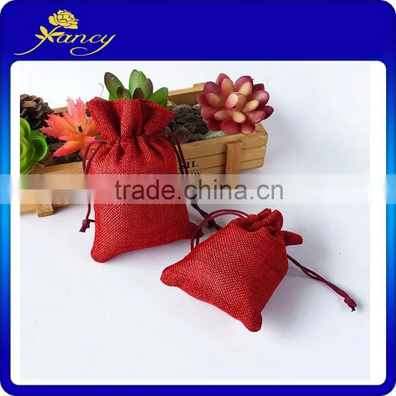 Fashion Mini linen Gift Bags customized printed bags