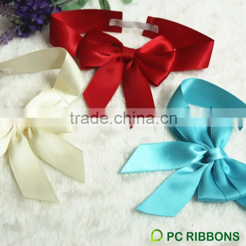 2015 hot sale ribbon bow with elastic loop/gift wrapping ribbon bows