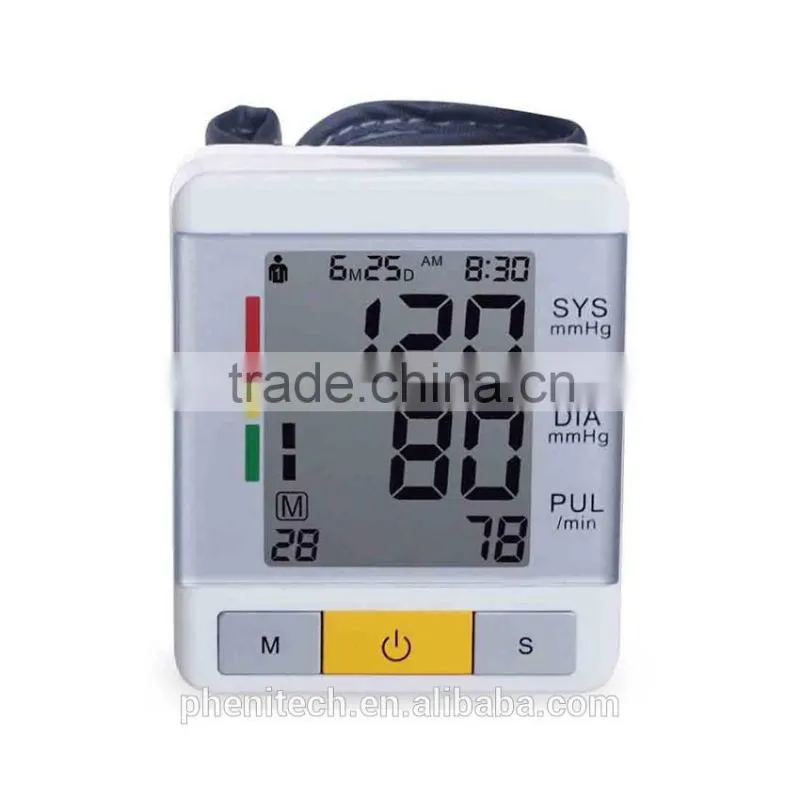 Wireless bluetooth wrist free APP approval blood pressure monitor