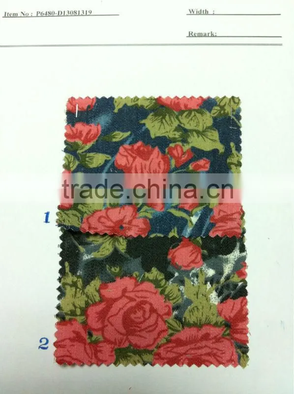 cotton spandex denim printed fabric:P6480-D13081319