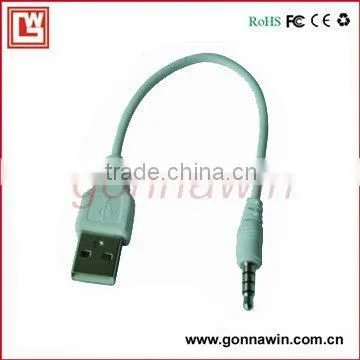 3.5mm plug to usb data cable for ipod, mp3, mp4