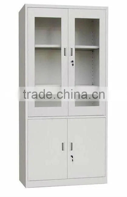Kefeiya White Glass Door Steel Book Cupboard KFY-CB-02