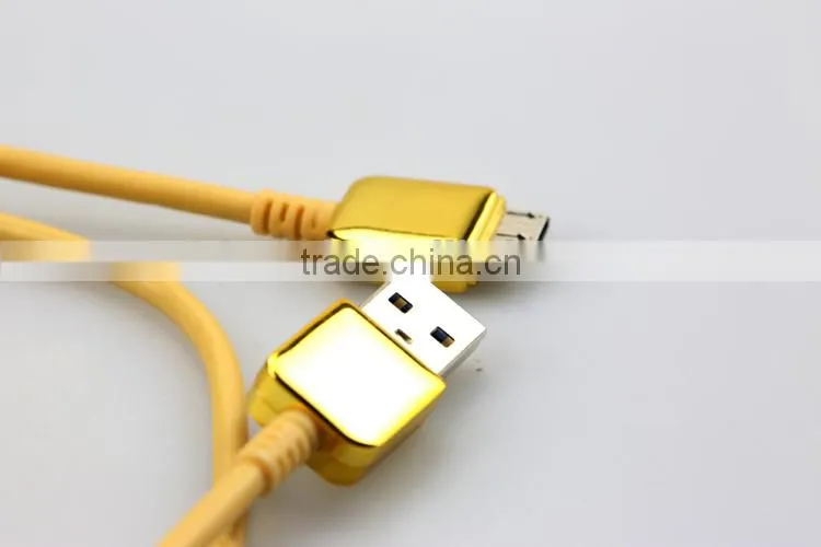 Micro usb dc charging port cable for Samsung bright yellow shell