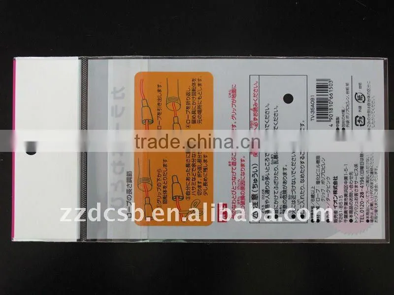 BOPP color printed header bag with adhesive tape