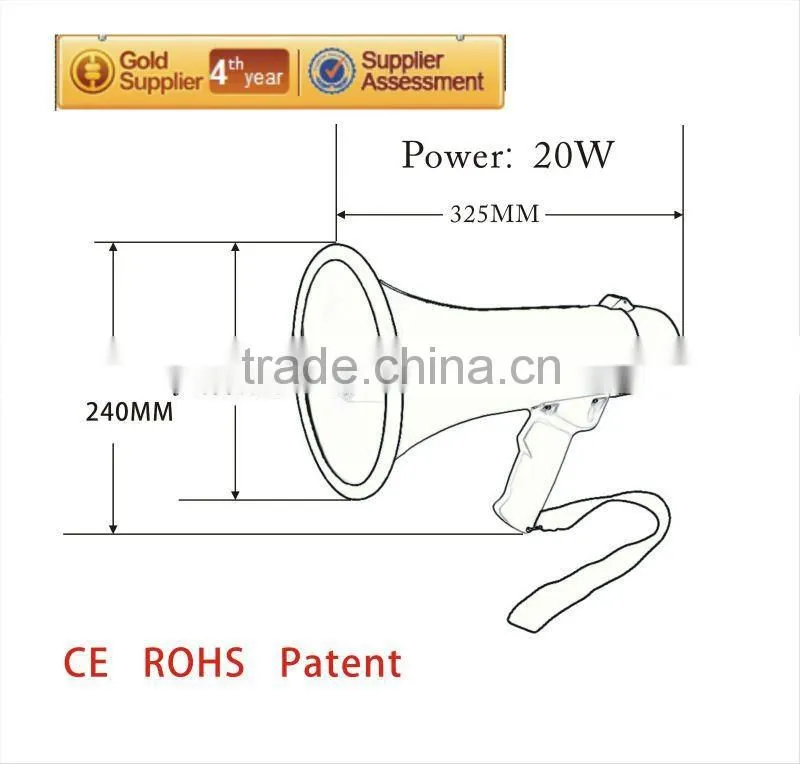 police megaphone with extra microphone and bracket for wholesale and OEM Service
