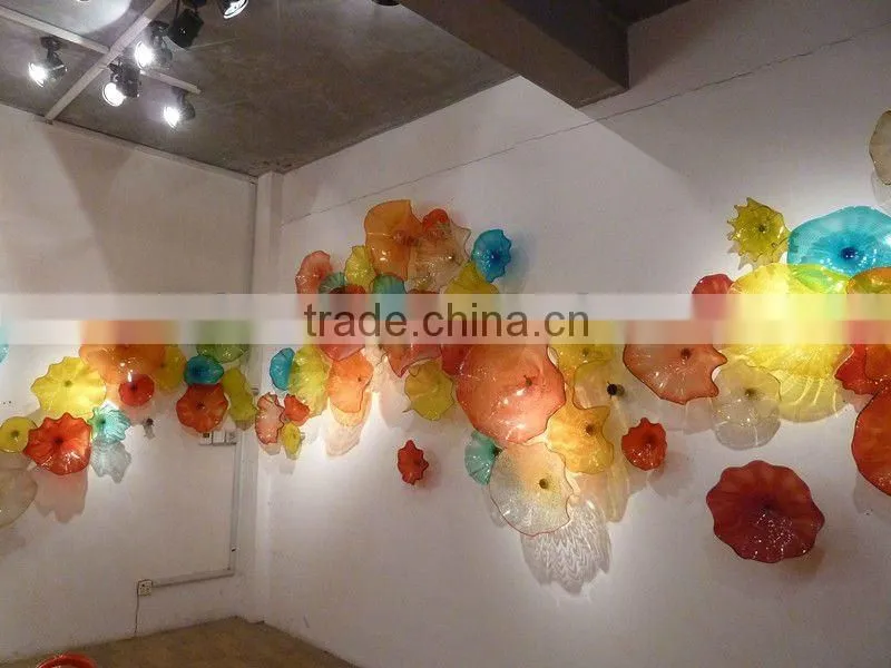 wall art xo-2012813 and decoration blown glass plate and home glass wall decor