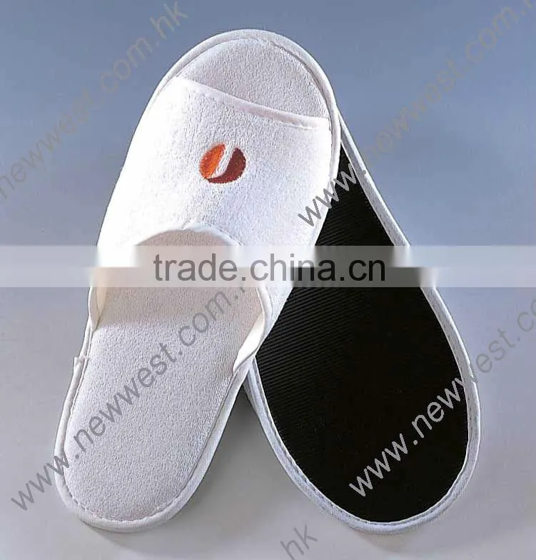 High Quality Terry Towel Vamp & Insole Closed toe disposable indoor hotel slippers