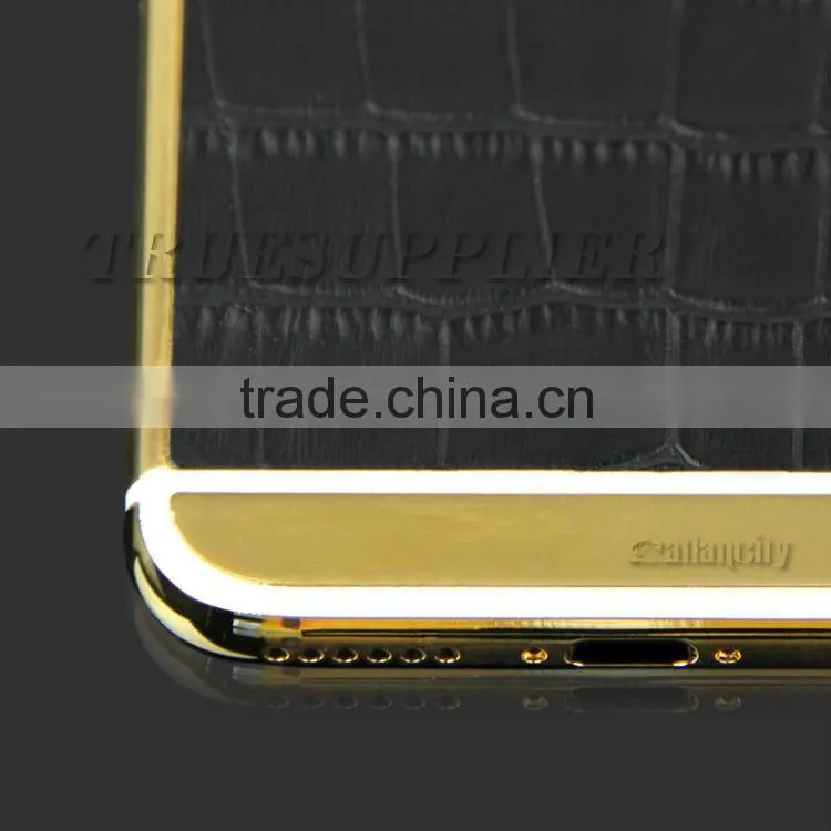 2016 china goods 24k gold for iphone 6s back cover with leather