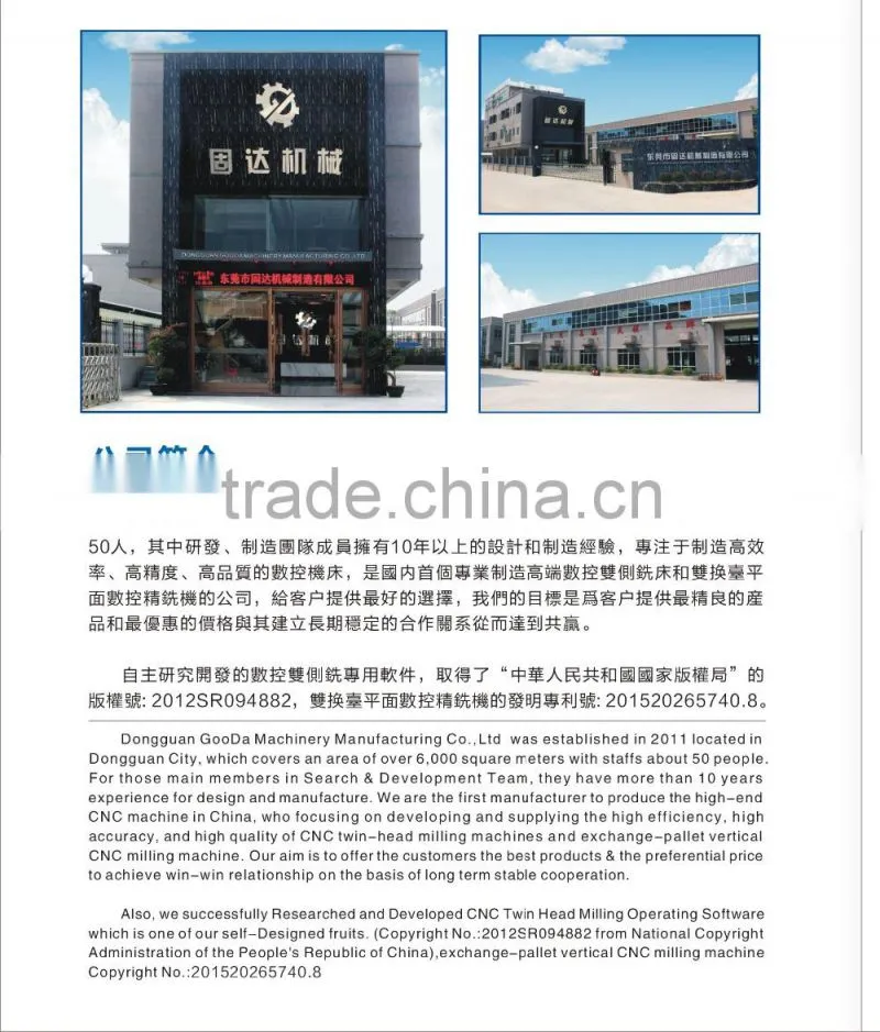 High speed and efficiency Horizontal two side CNC milling machine