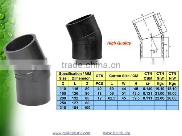 Large Diameter HDPE Fittings Water Supply