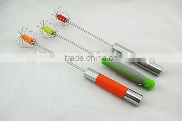 Colorful kitchen utensil mini egg mixing whisk hand held egg beater
