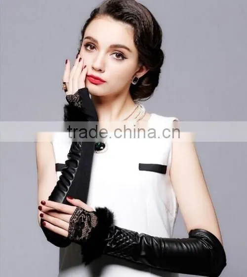 Fashion Fur Fingerless Gloves Women Arm Warmer Fingerless Gloves Women