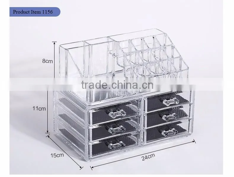 Customize clear acrylic stroge case makeup organizer cosmetic case