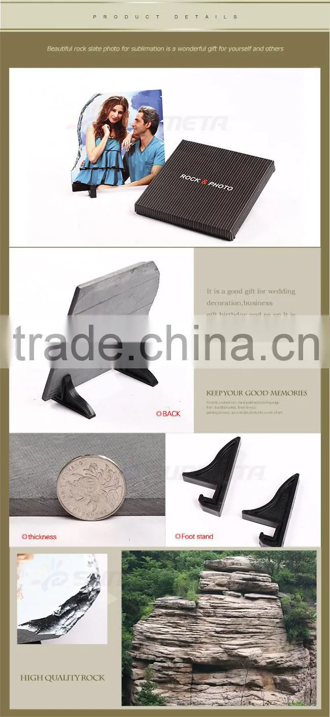 Sunmeta Factory Manufacturer Blank Sublimation Coating Rock Slate 20*20cm (SH-08)