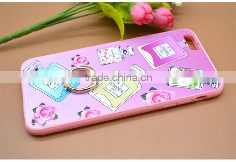 Hot Selling Perfume TPU+PC 2-in-1 Hybrid Pattern Phone Cases With Ring Bracket For iPhone 6s Plus