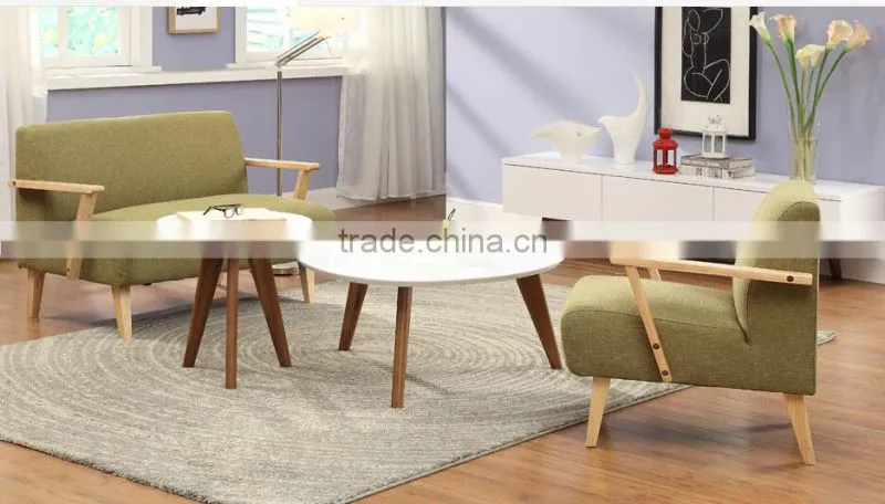 Small semi circle wood side table with metal legs