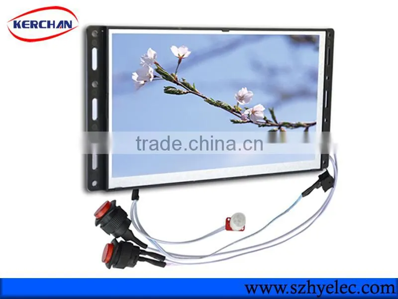 button activated 7 Inch open frame lcd ad player