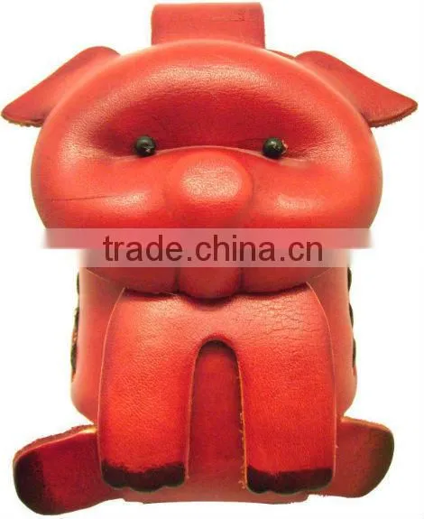 wholesales animal shaped genuine leather coin purse/ wallet handmade leather coin purse customized leather coin purse