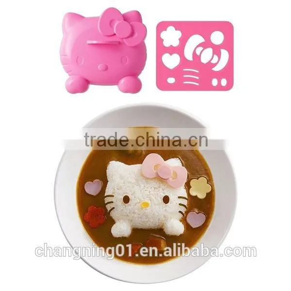 cheapest Kitchen plastic cat shaped sushi rice mold/plastic mold making