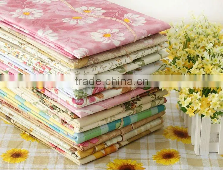 printed floral and checked design PEVA table cloth with lace/wave/straight edge