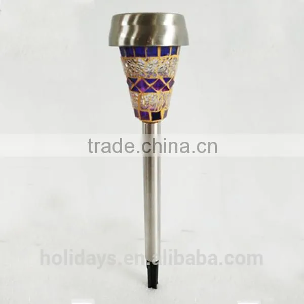 H40cm Mosaic Border Stainless Steel Solar Garden Light Garden for Decoration Christmas Gift