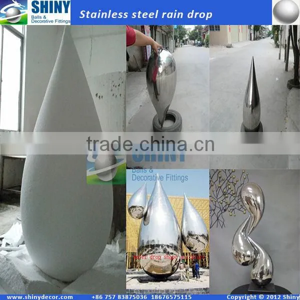 large stainless steel sculpture raindrop