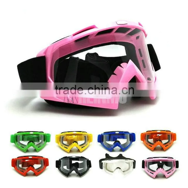 PINK Universal adult flexible motocross goggles