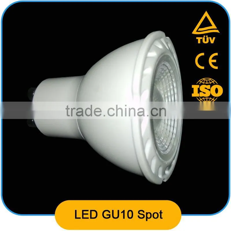2015 new COB led spot light gu10 5W 7W,IC driver,CE ROHS,ERP,AL+PBT,80LM/W,led spot light ,gu10 led,led spot
