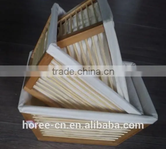 handmade superb bamboo storage basket for home use with cotton liner